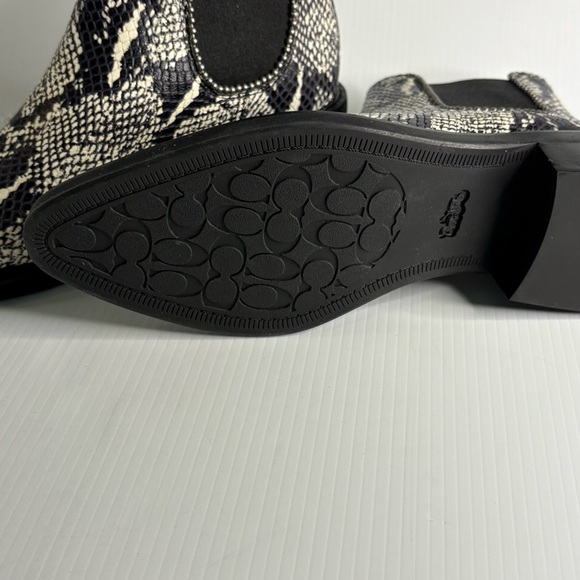 New Coach Bowery Bead Chain Leather Snakeskin G4368 Chelsea Ankle Boot 8 / 38.5 - Picture 15 of 16